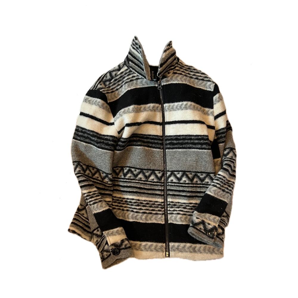 Forever 21 Fleece Zip Up Native American Jacket Mens M